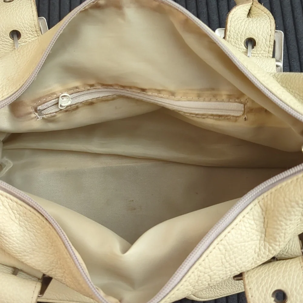 Spanish Artizan Genuine Leather Shoulder Bag with Front Buckle Pockets - Picture 6 of 6
